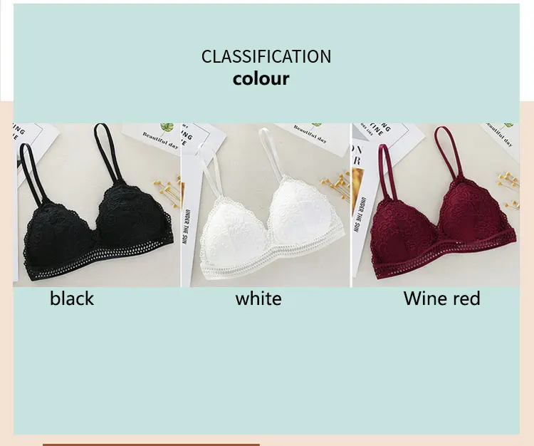 solid French Style Bralette Seamless Deep V Lace Girl Women Bra Wireless Thin Underwear Sexy Lingerie Soft Bras For Women