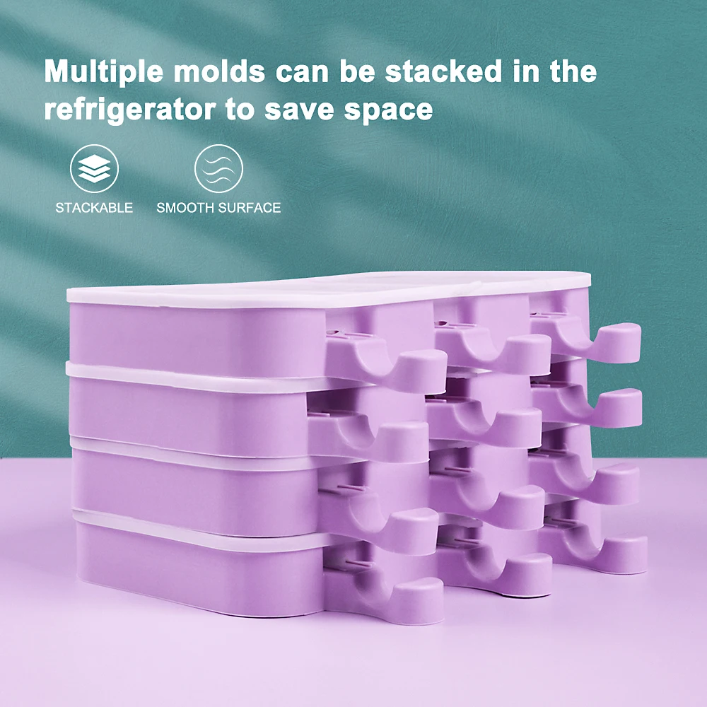 Силиконовая форма для мороженого FUNBAKY в мультяшном стиле с крышкой 3 ячейки