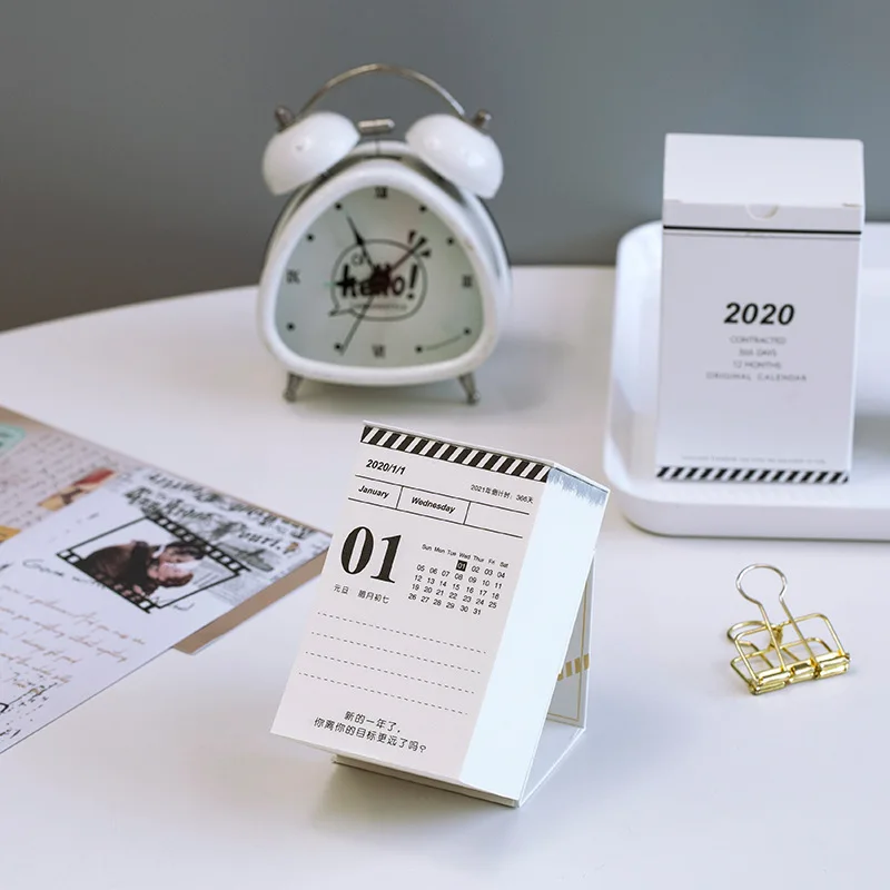 Год 2020 простые мини календари неделя план настольная бумага календарь