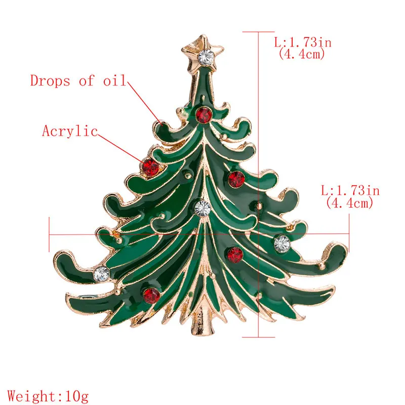 Брошь со стразами в виде рождественской елки брошь осень зима цветная