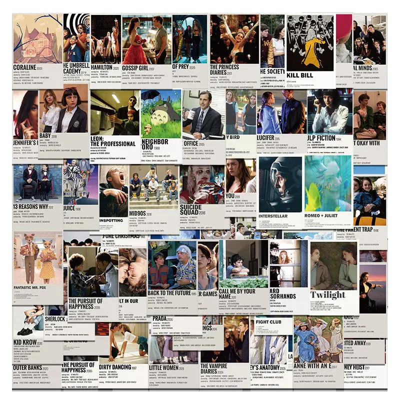 

50-64Pcs/ Pack Classic Movie Poster Stickers Aylor Swift Mildew Graffiti Laptop Guitar Skateboard Decoration Waterproof Stickers