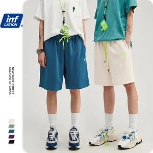 Шорты мужские с эластичным поясом, хлопок 100%, штаны-султанки в стиле хип-хоп, однотонные повседневные мужские шорты с карманами, уличные мужские шорты s, 3081S20