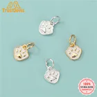 TrustDavis Настоящее серебро 925 пробы модная глазурованная собака следы Очаровательная подвеска ручной работы DIY аксессуары изысканные ювелирные изделия S925 HY453