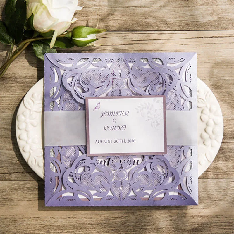 10 шт. пригласительная открытка на праздник свадьбу день рождения пустотелая