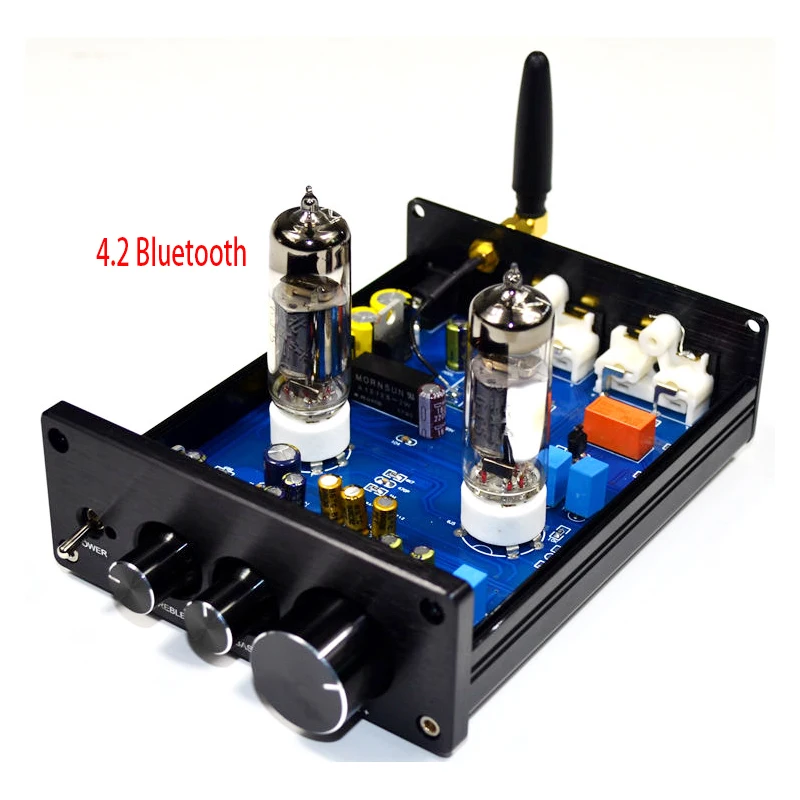 KYYSLB DC 12 В 2A 4,2 5,0 QCC3008 Bluetooth Ламповый усилитель 6J5 тонов ламповый преамп APTX машина с оригинальным NE5532 Op Amp