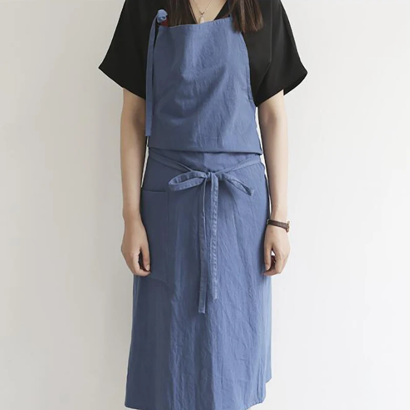 

Apron Worsted Cotton Fabric Simple Fashion Art Attendant Beautiful Salon Nail Aprons Simple Easy Clean High-end Japanese Korea