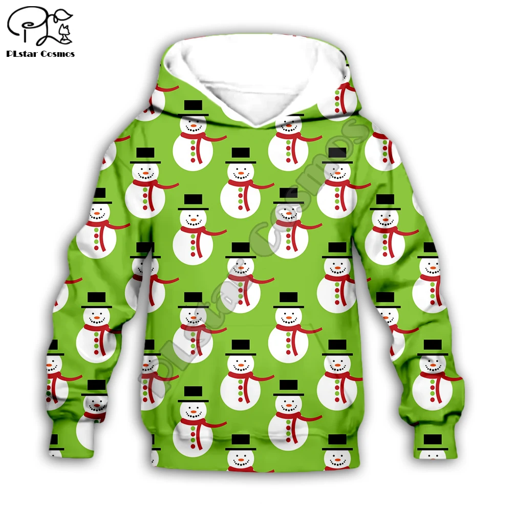 

Kids Merry Christmas snowman 3D print cartoon hoodies Santa Claus kawaii long sleeve Sweatshirt zipper coat boy girl tshirt Pant