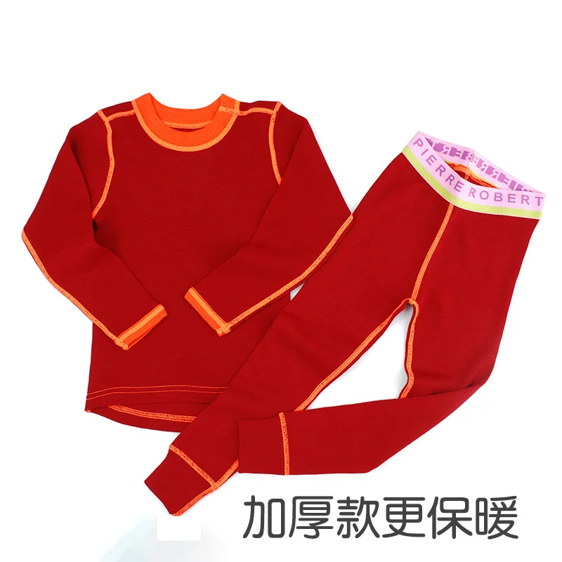 More thicker 250gsm Мериносовой шерсти дети термобелье установить тонкие кальсоны Unisex Мальчики Девочки детей от 1,5 до 14 лет - Цвет: More thicker 250gsm