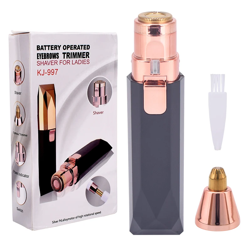 

Women Electric Eyebrow Trimmer 2 in 1 Battery Epilator Portable Facial Hair Remover Makeup Painless Mini Eye Brow Shaver Razors