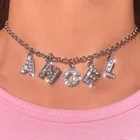 Женское Ожерелье-чокер с 26 буквами, из нержавеющей стали