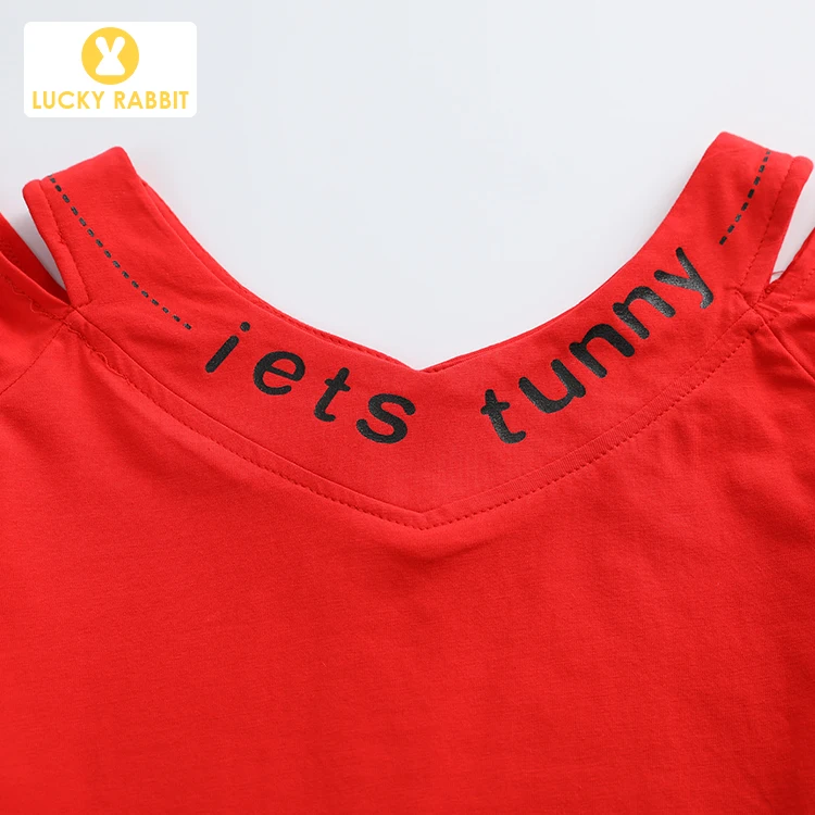 Летняя новая футболка комплект одежды короткая юбка летняя одежда для девочек из