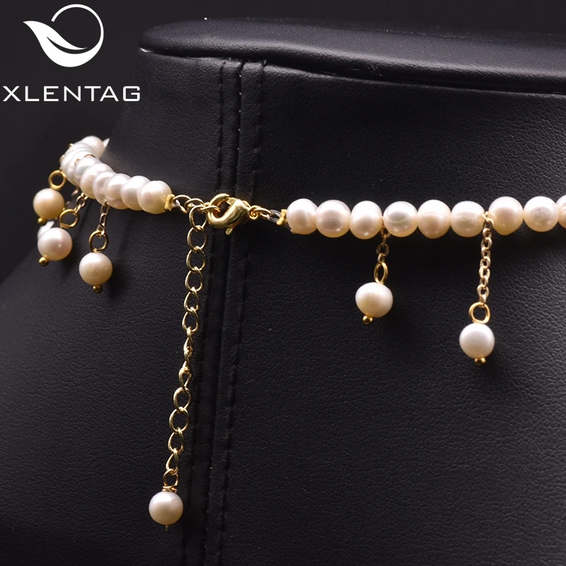 

"Xlenag Natural White Freshwater Pearl Pendant Necklace Noble Personality Custom Pearl Necklace Female Dating Jewelry GN0227