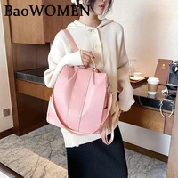 baowomen 2021 fashion anti theft nylon backpack waterproof women school bagpack solid color teenage girls travel bag for woman