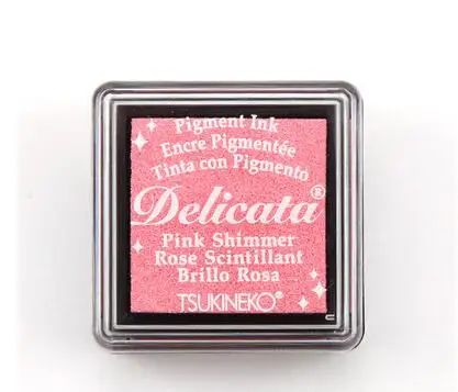 Mini Pink Tsukineko Delicata блестящие пигментные чернила богатые и сияющие Чернила Pad Япония - Цвет: Mini Pink