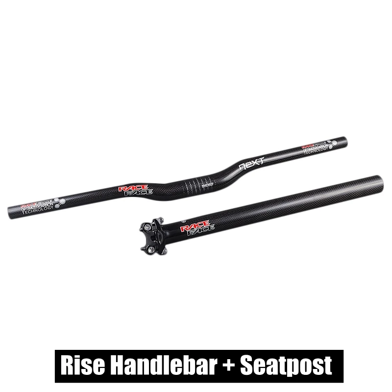 Rise Bars Seatpost Гоночная лицевая сторона Next 3K углеродный велосипед MTB Руль набор велосипед подъем/плоский руль или стержень или подседельный штырь Велоспорт Горный запчасти - Цвет: Rise Bars Seatpost