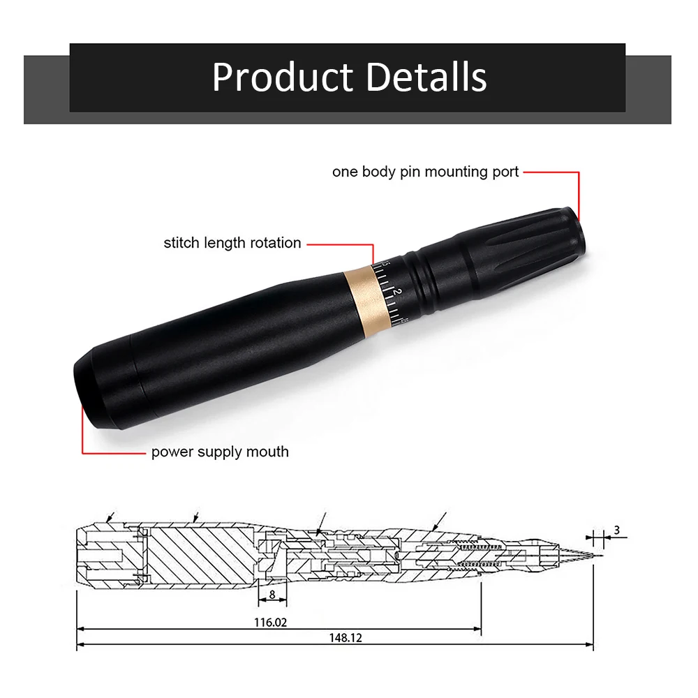 Профессиональная ручка для макияжа Biomaser Перманентная контурная бровей и губ