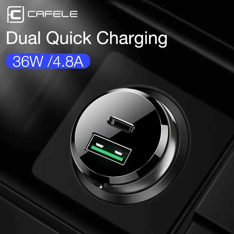 Автомобильное зарядное устройство CAFELE Mini USB PD быстрое QC4.0 3 0 универсальное