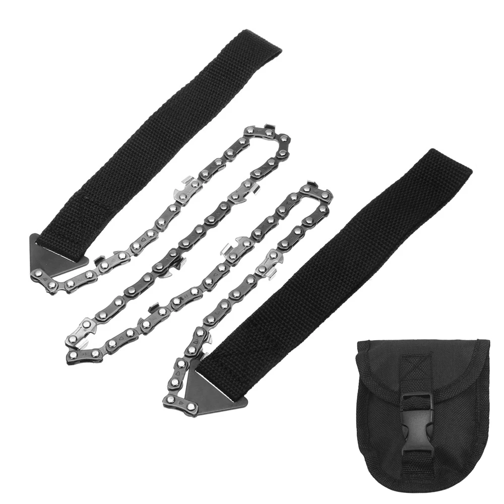 Ручная цепная пила карманная для выживания с ремнем Сумка кемпинга на открытом