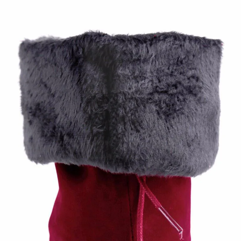 Привлекательные женские ботинки выше колен из искусственной замши Сапоги колена