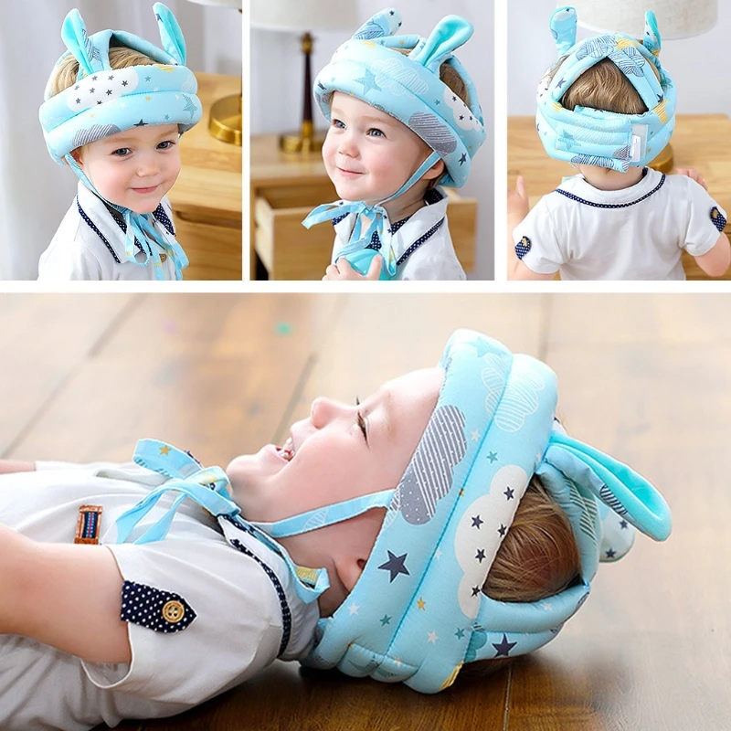 

Toddler Infant Baby No Bump Safety Helmet Hat Cartoon Animal Head Cushion Bonnet M89E