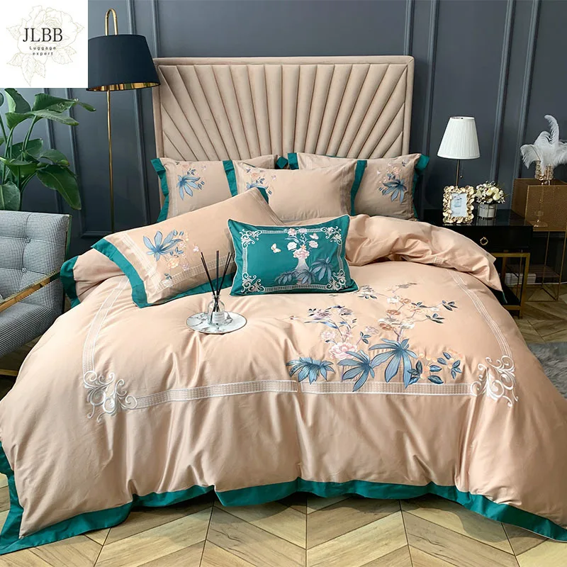 

Luxury Classical Flower Embroidery 800TC Egyptian Cotton Bedding Set Queen King Duvet Cover Bed Sheet Pillowcases Home Textiles