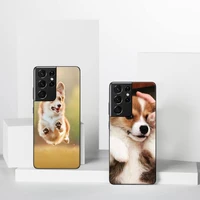 cute animal corgi dog phone case for samsung a51 a32 a52 a71 a50 a12 a21s s10 s20 s21 plus fe ultra