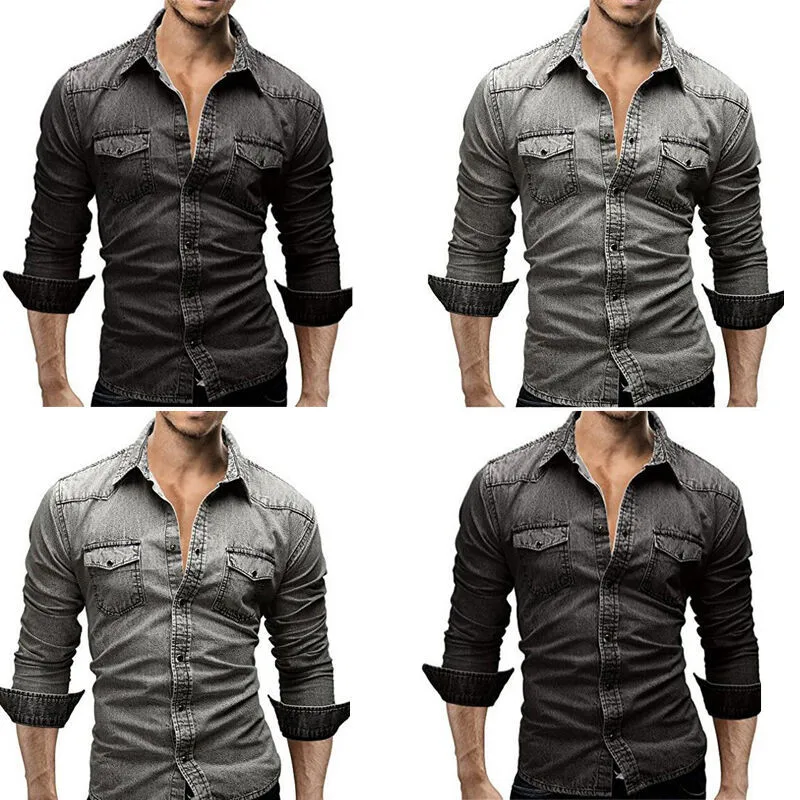 Абсолютная новинка мужская повседневная тонкая Свободная рубашка на пуговицах