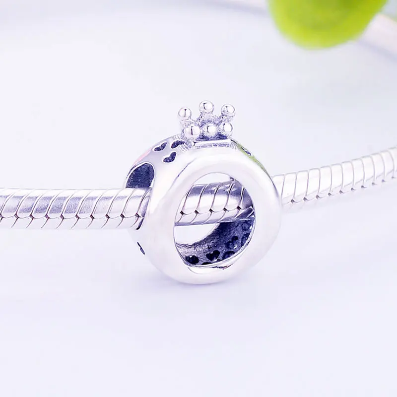 Ожерелье из серебра 925 пробы в форме кольца с короной принцессы подходящее для