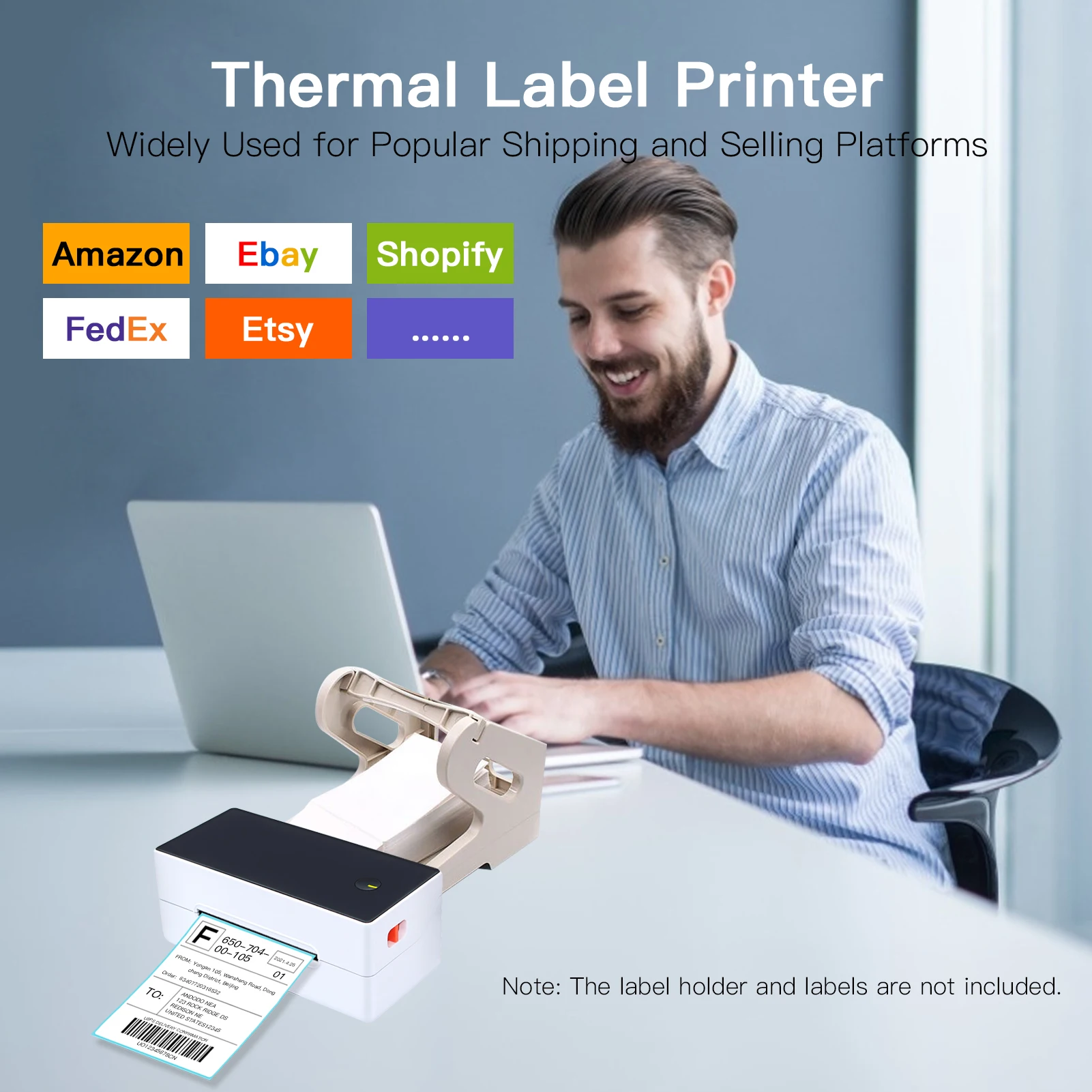 

Aibecy Direct 4x6 Thermal Shipping Label Printer Desktop Printer High Speed 40-120mm Paper Width for Express Industry