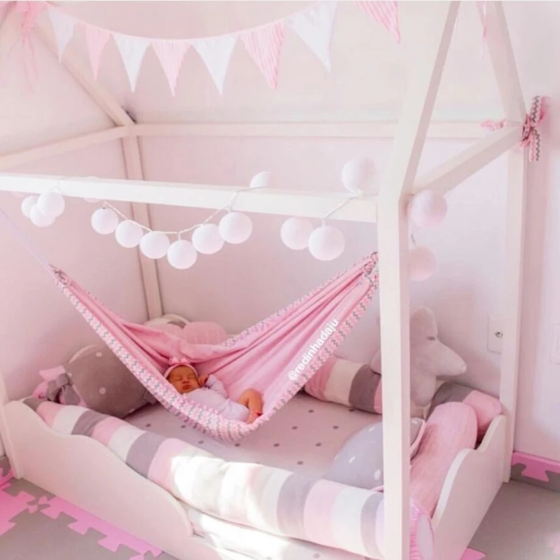 

Safe and Comfortable Children Hammock Swing Indoor Outdoor Hanging Basket Kids Cotton Cloth Bag Chair Baby Room Home Decorations