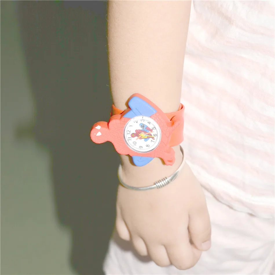 

Cute Girls Watches Kids Gift Red Silicone Clock Slap Watch Children Toy Quartz Wristwatch