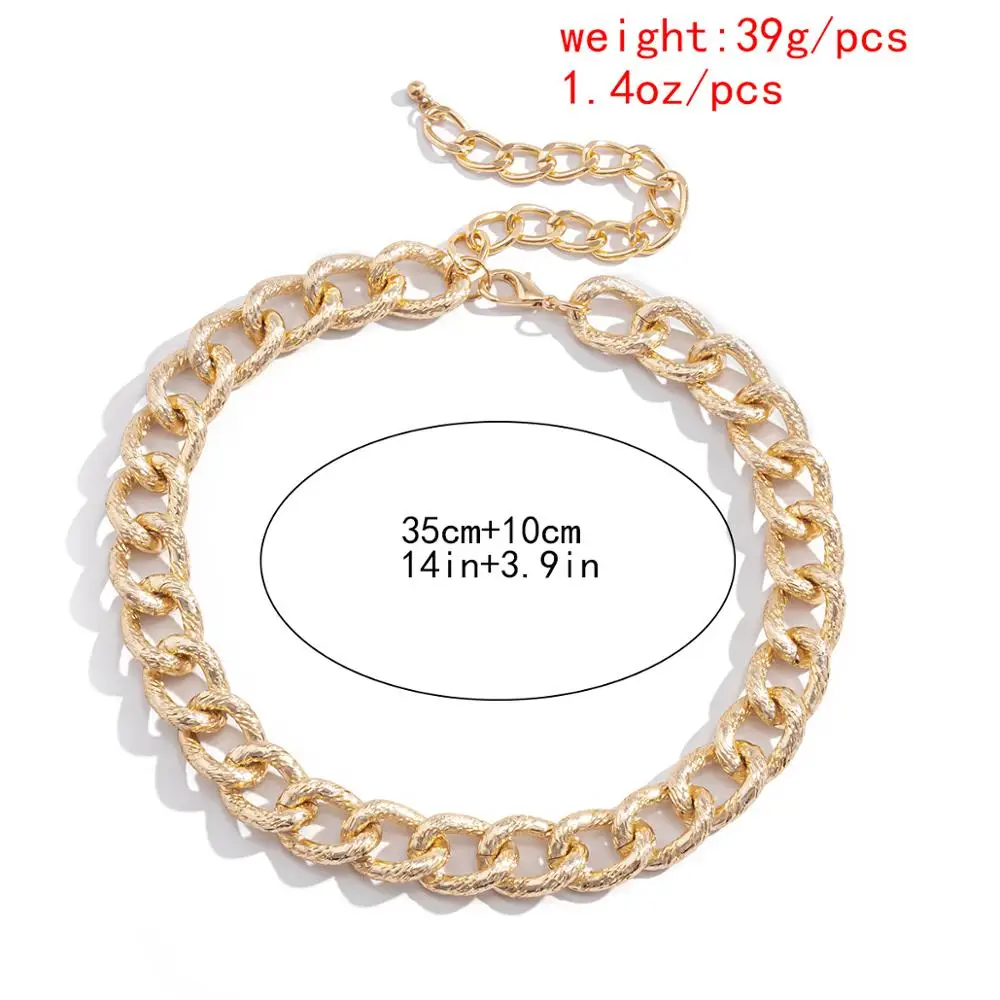 

Salircon Punk Simple Chunky Choker Necklace for Women Minimalist Gold Color Thick Chain Necklace for Men Jewelry Gift 2020 Trend