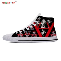 mens casual shoes white watchtower customized printed men high top canvas shoes breathable casual lace up shoes