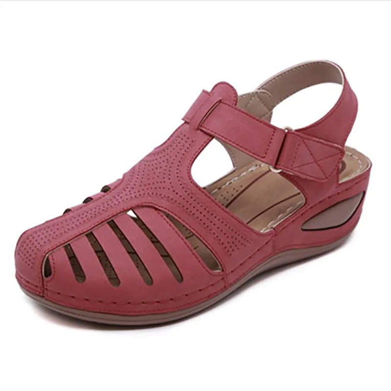 

2021 new women's sandals summer retro wedge Gladiator casual sewing claw shoes oversized