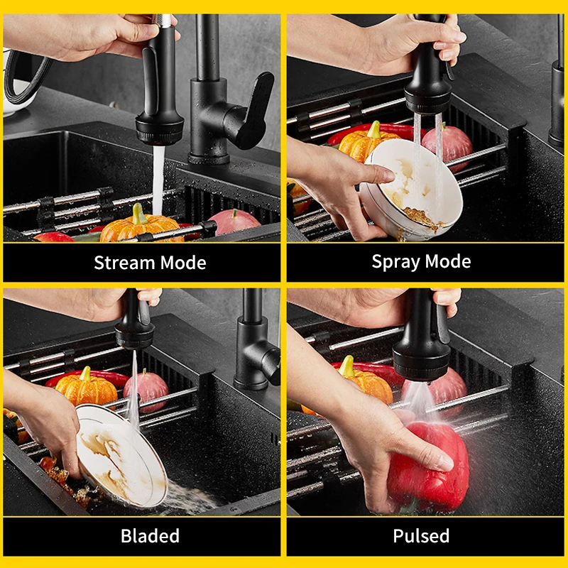 Современный Смеситель для кухонной раковины с высокой дугой из твердой латуни