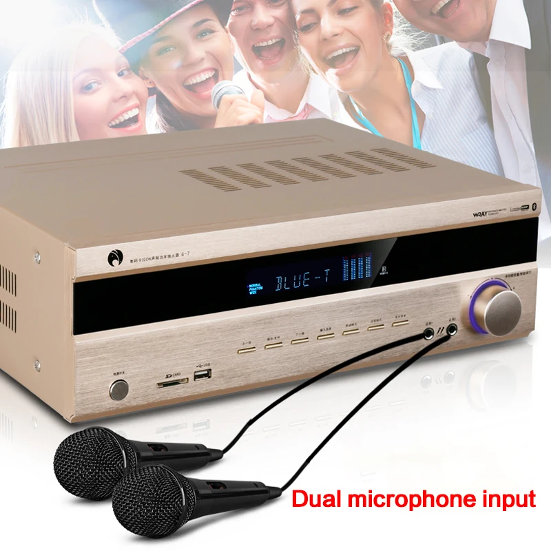 KYYSLB 100W*2 220V G-7 Home 5.1 Power Amplifier Theater High-power Professional HIFI Digital Bluetooth AV | Электроника