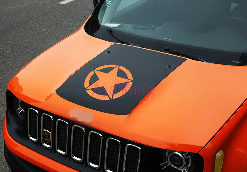 Type A Для Jeep Renegade углеродное волокно цветная автомобильная пленка для капота Наклейка защитная Автомобильная наклейка Аксессуары для укладки - Цвет: Type A