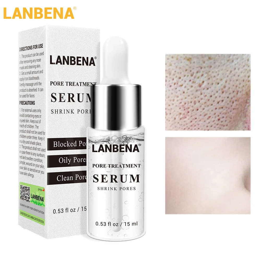 LANBENA усадка пор жидкое удаление черных лечение сывороточная эссенция глубокое