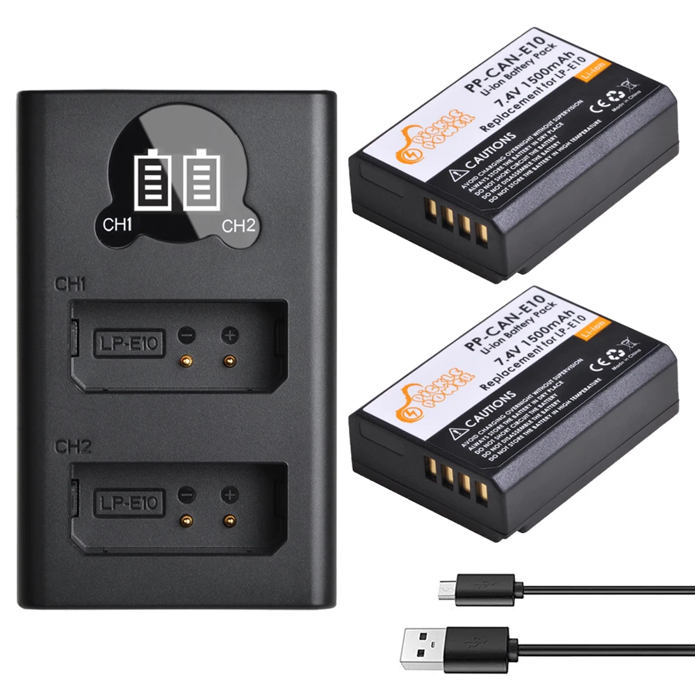 2 предмета LP E10 LPE10 Камера Батарея & светодиодный USB Зарядное устройство для Canon 1100D