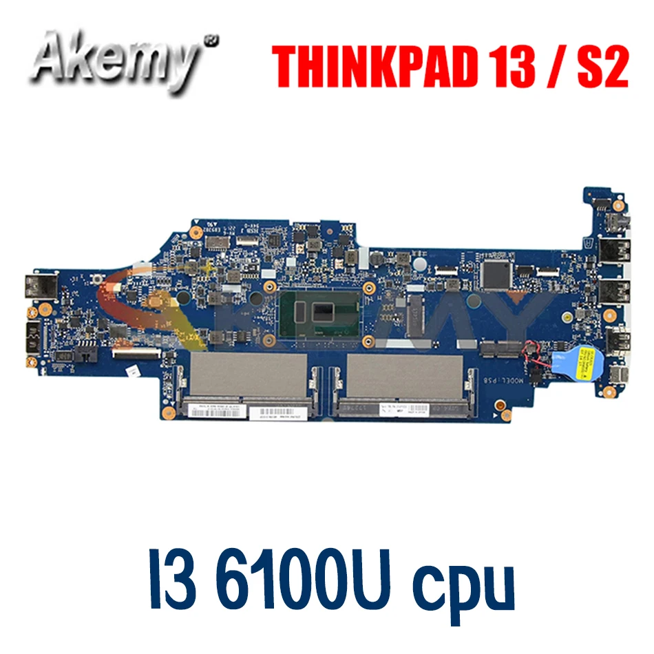 

For ThinkPad 13 / S2 laptop motherboard DA0PS8MB8G0 has CPU I3 6100U Test 100% Work FRU 01AY 548 01AY559 01AY558 Mainboard