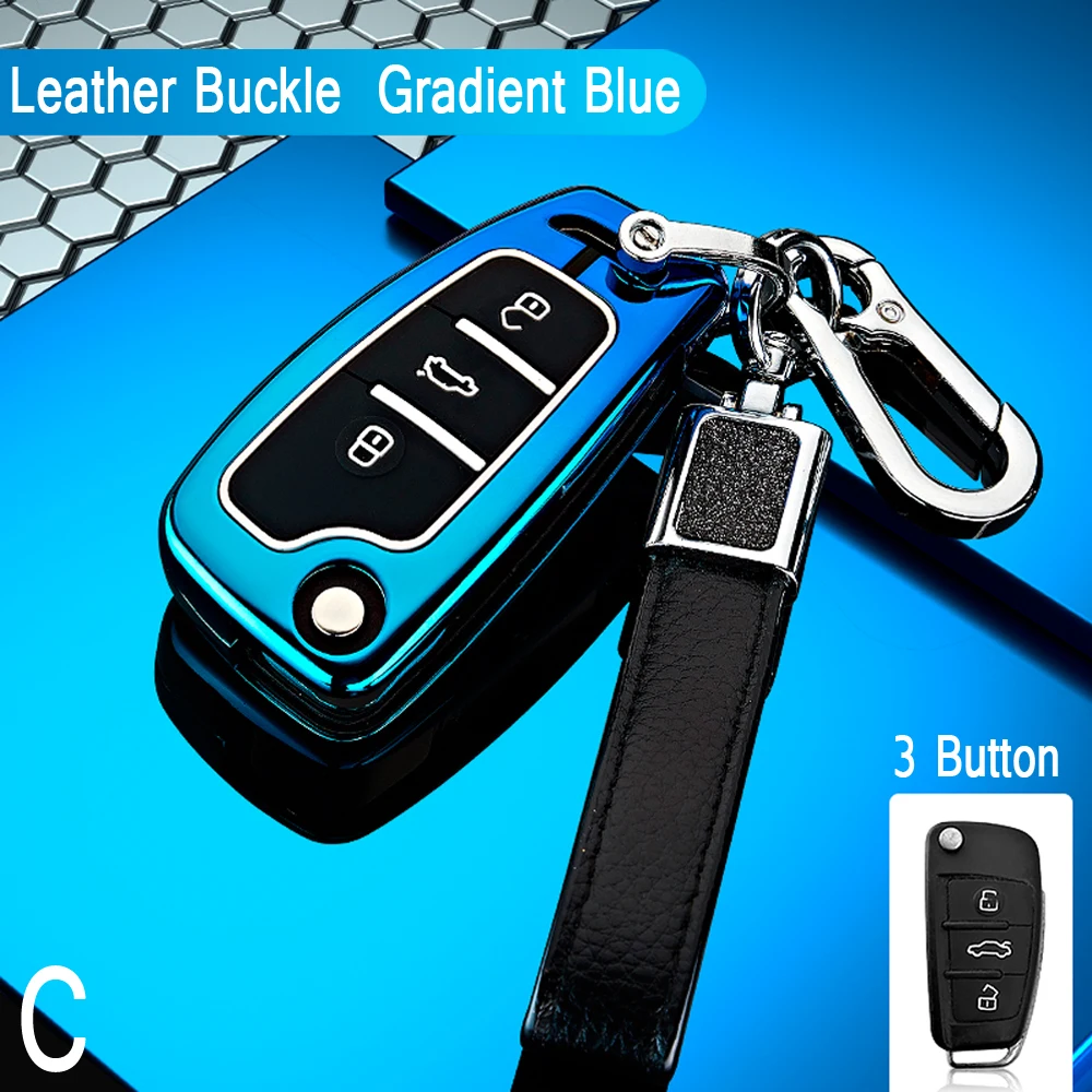 

Zinc Alloy Car Key Cover Protector Case For Audi A3 A4 A5 C5 C6 8L 8P B6 B7 B8 C6 RS3 Q3 Q7 TT 8L 8V S3 Keychain