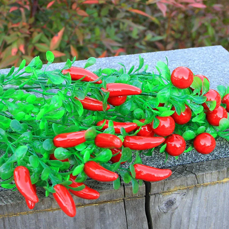 Пластиковый красный перец букет Искусственные растения имитация поддельные