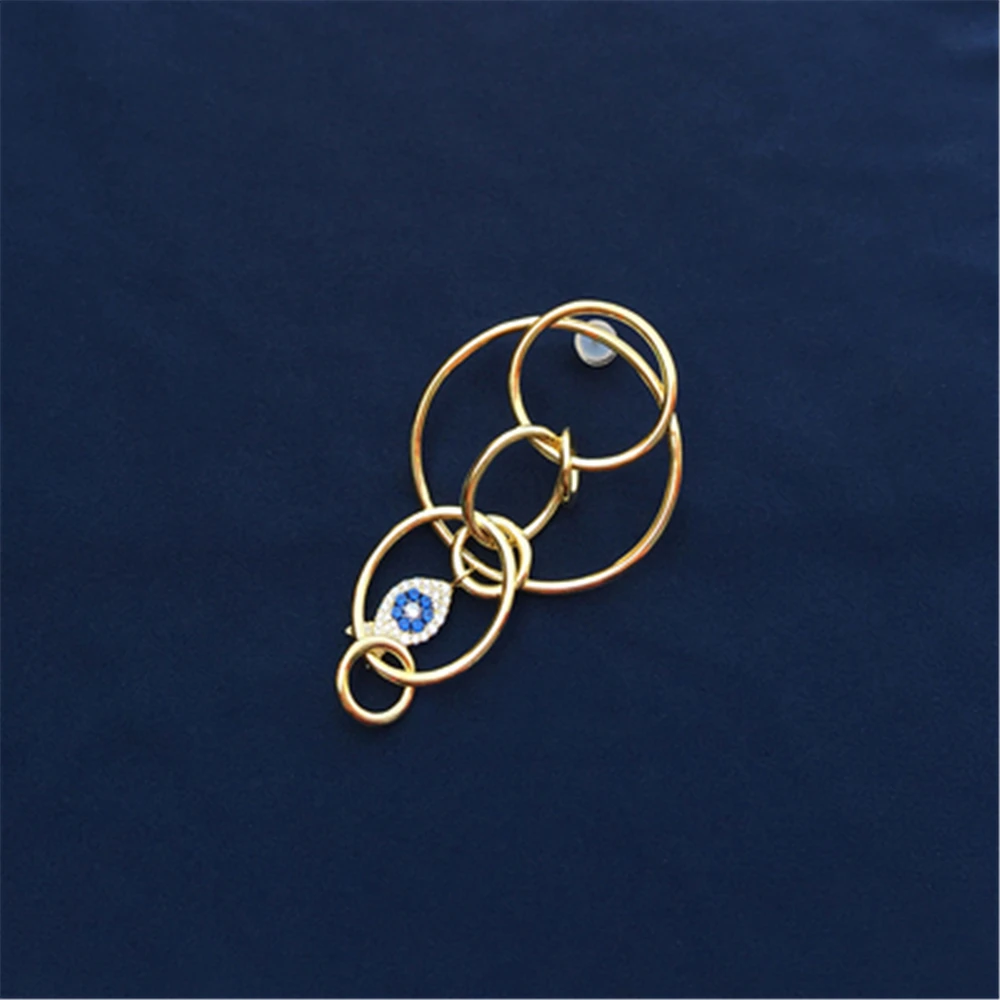 

popzone s925 sterling silver new style golden yellow ocean earrings female fashion personality hippocampus shaped ear jewelry