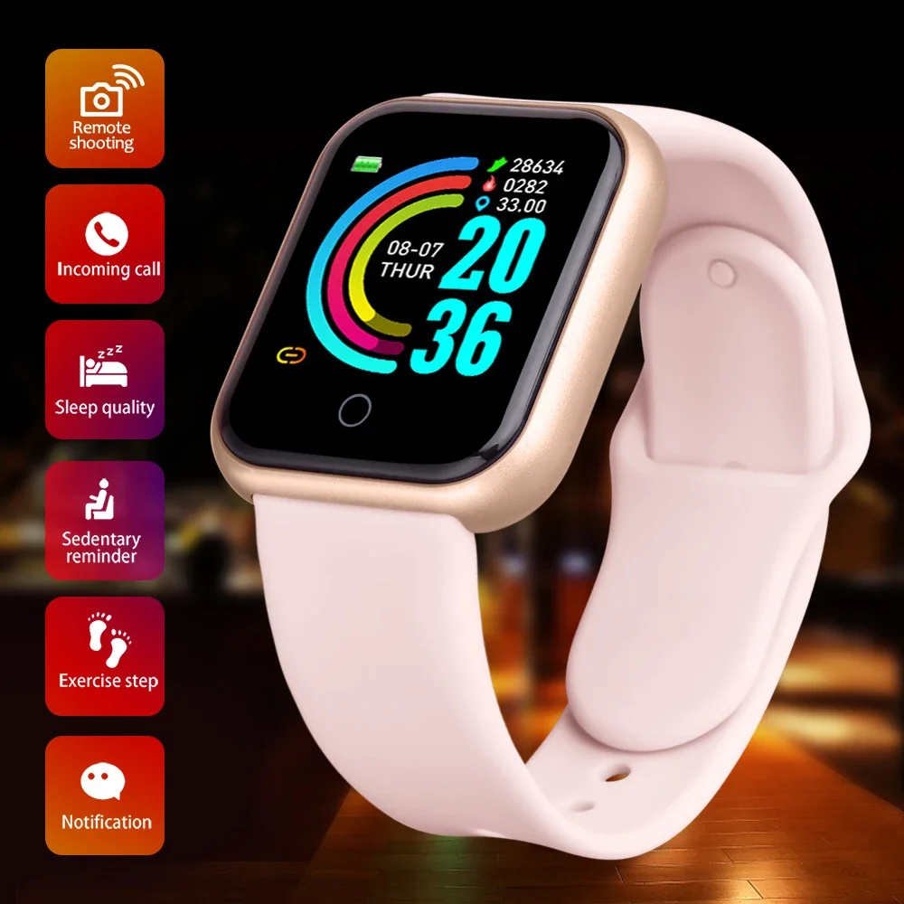 Reloj inteligente ZK22 Y68 2020 para hombre y mujer, pulsera impermeable con Bluetooth, monitor de ritmo card&iacute;aco, rastreador de Fitness, para Android IOS-0
