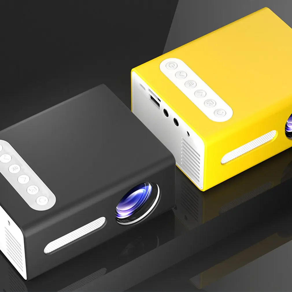 

LED Projector Multi-interface Home Theater Video Projector Smart WIFI Version Yellow T300 Portable Projector HD High-efficiency