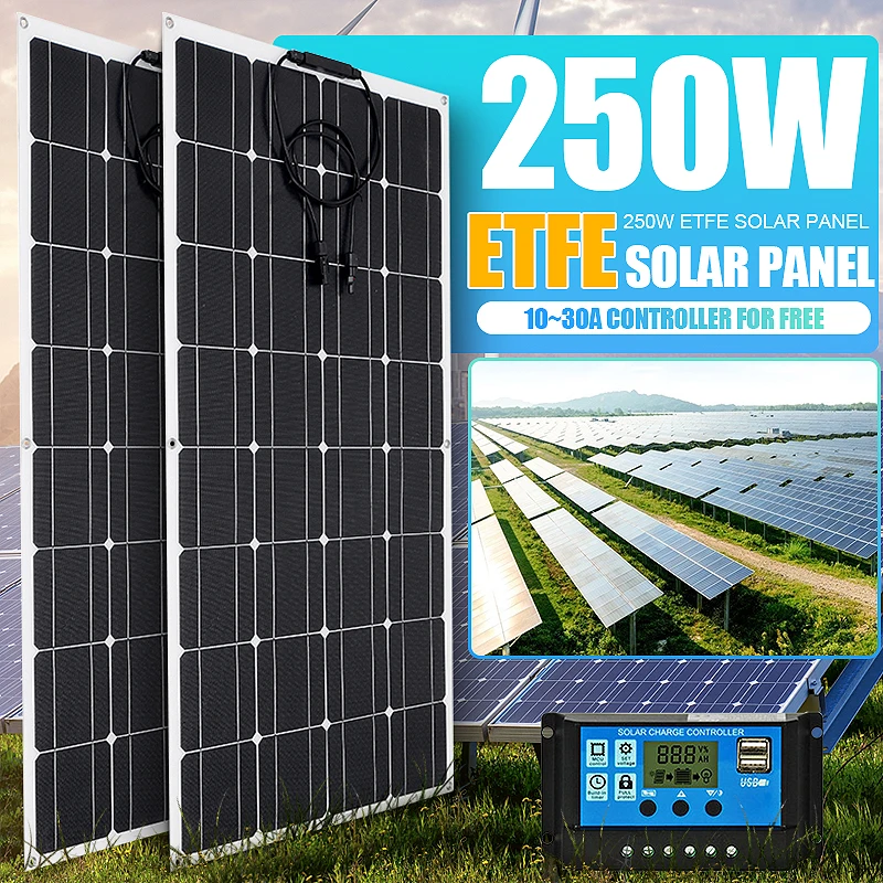 Солнечная панель ETFE 250 Вт комплект солнечной панели полная система для