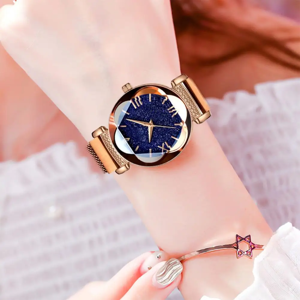 

Women Starry Sky Watch Watches Magnetic Strap Band Fashion Round DialQuartz Elegant Casual Quartz Wristwatches Business Watch