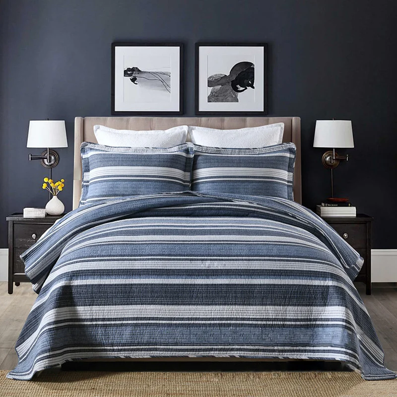 Комплект из 2 стеганых покрывал хлопковых одеял большого размера с наборами