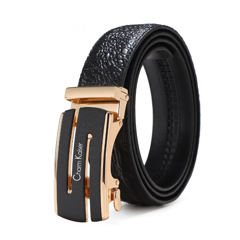 

CalacmKlelm Top Quality Cow Genuine Leather Belt Men Genuine Luxury Automatic Leather Brand Man Belts Strap Male Metal Alloy