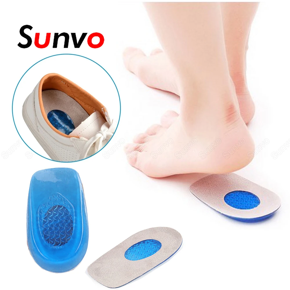 

Silicone Gel Heel Pad for Shock Absorption Plantar Fasciitis Pain Relief Foot Care Insert Insole Height Increase Cup Cushion Pad